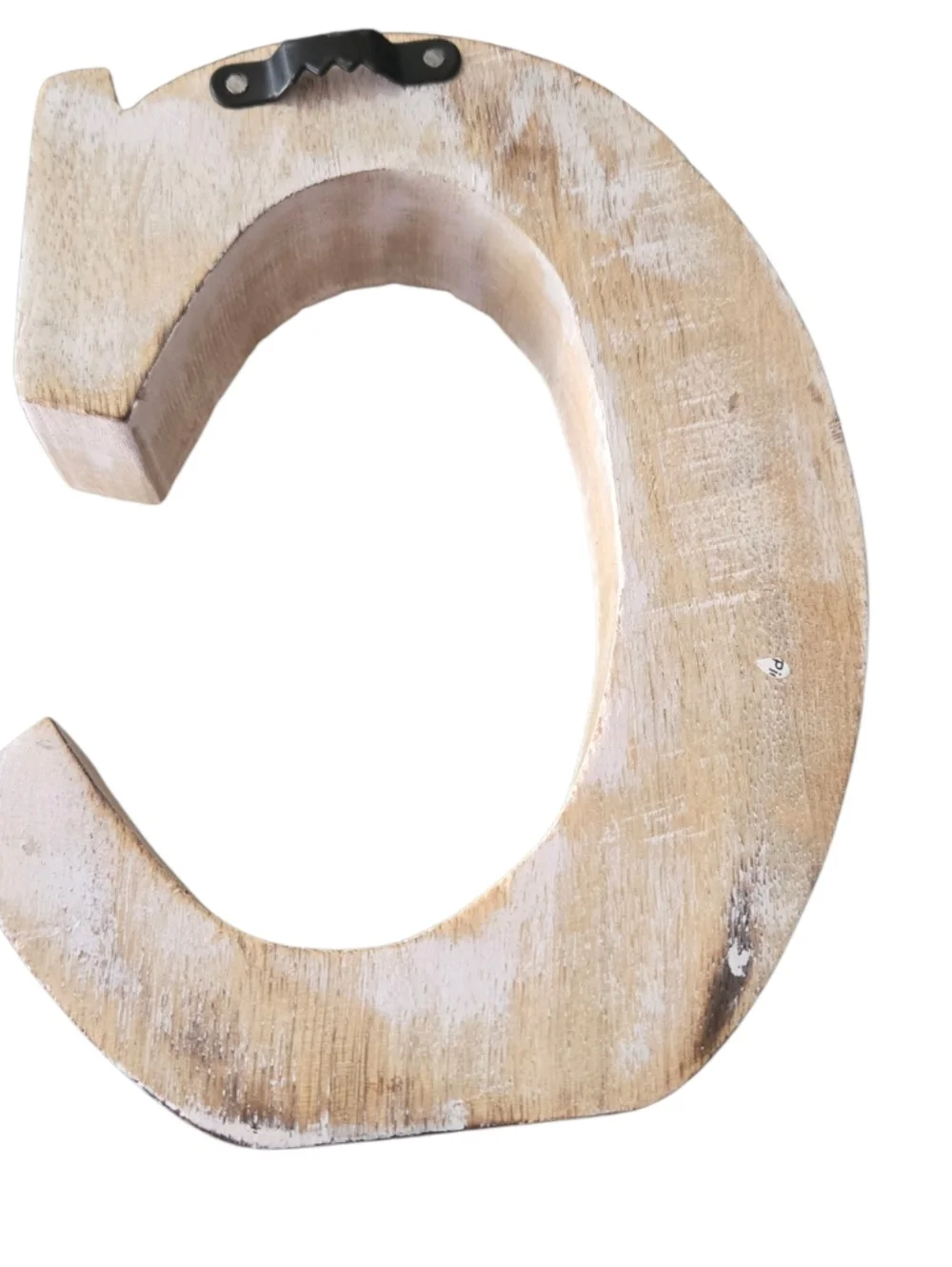 Wooden Letter 'C' Wall Accent in Natural Brown